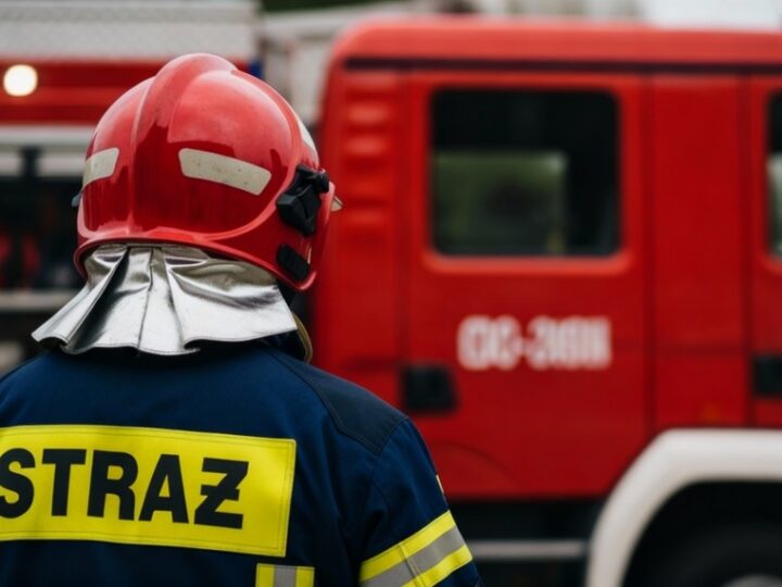 Strażacy w Pietrzyków usuwają niebezpieczny konar z drogi
