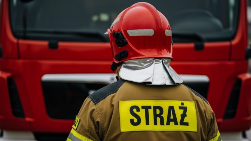 Ogień tlił się pod hałdą odpadów. Strażacy użyli ciężkiego sprzętu w Strzegomiu